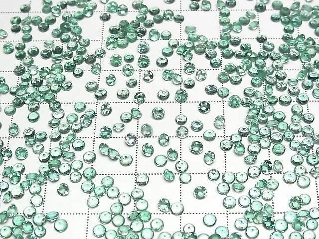宝石質エメラルドAAA- ルース ラウンドファセットカット3×3mm 2粒