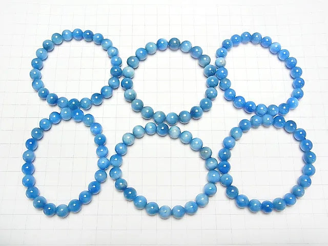 マダガスカル産ブルーアパタイトAA++ ラウンド9mm 1連(ブレス)