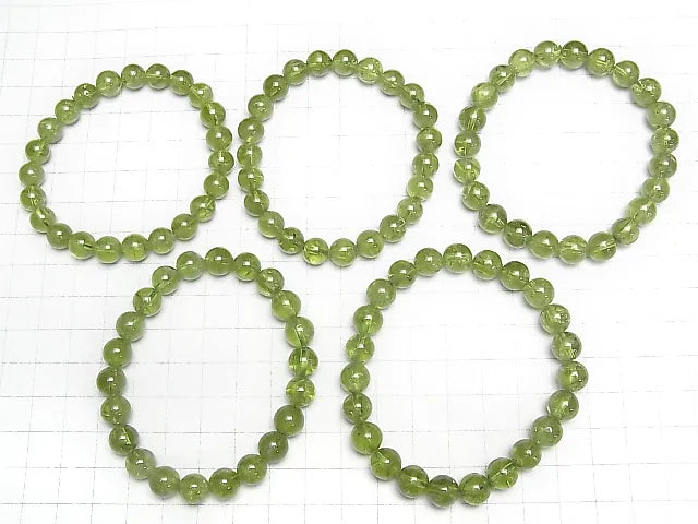 ペリドットAA++ ラウンド8mm 1連(ブレス)