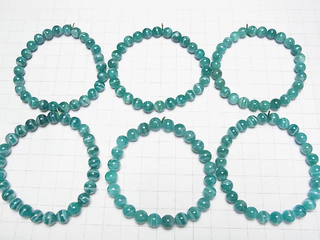 ロシアンアマゾナイトAAA ラウンド 6.5mm 1連(ブレス)