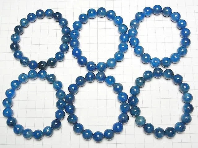 マダガスカル産ブルーアパタイトAA++ ラウンド12mm 1連(ブレス)