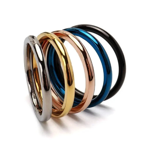 純チタン製 シンプルリング 2mm 5色