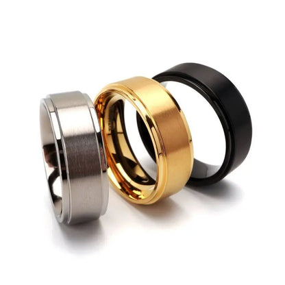 純チタン製 シンプルリング 8mm 3色