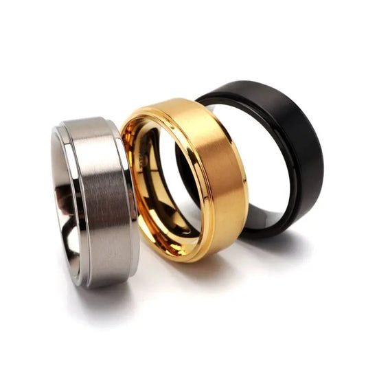 純チタン製 シンプルリング 8mm 3色