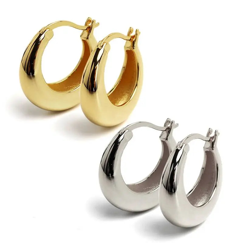 シルバー925 ぷっくりフープピアス