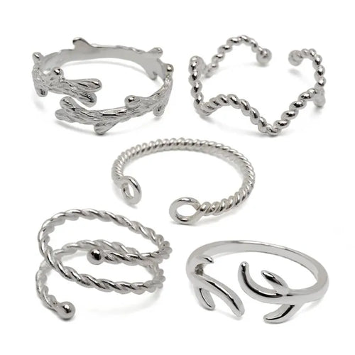 シルバー925 細身リング 5タイプ