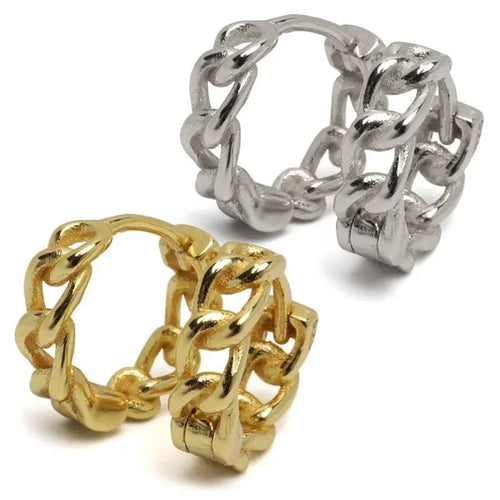 シルバー925 小ぶりの喜平チェーンピアス 2色