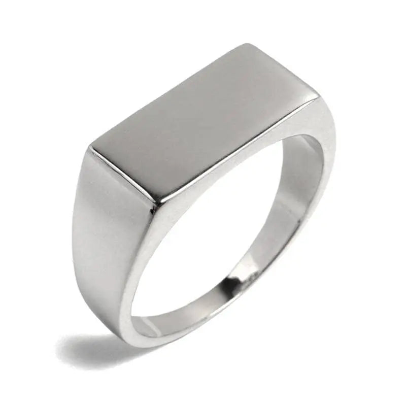 シルバー925 細みだから合わせやすい印台リング 8mmタイプ