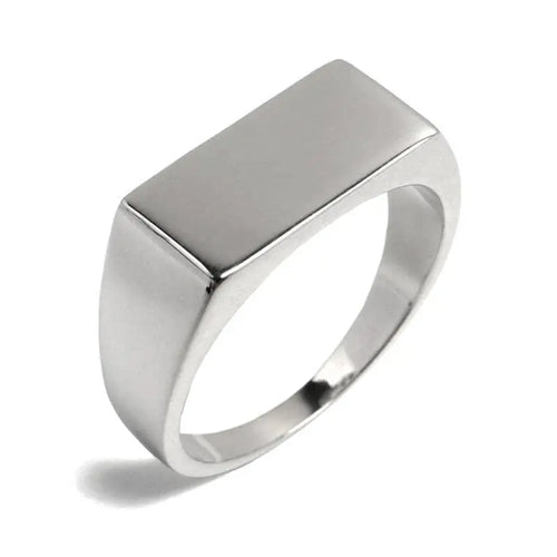 シルバー925 細みだから合わせやすい印台リング 8mmタイプ