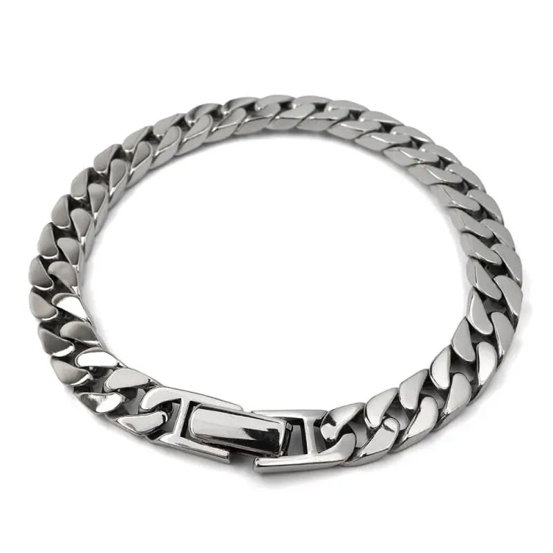 シルバー925 なめらかな喜平チェーンブレスレット 幅8mm