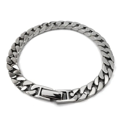 シルバー925 なめらかな喜平チェーンブレスレット 幅8mm