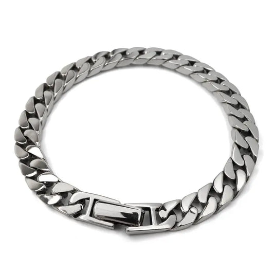 シルバー925 なめらかな喜平チェーンブレスレット 幅8mm