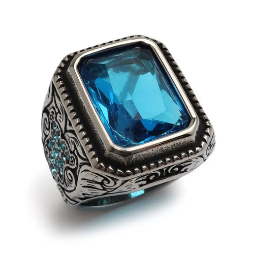 ステンレス 存在感抜群！大粒のジルコニアリング