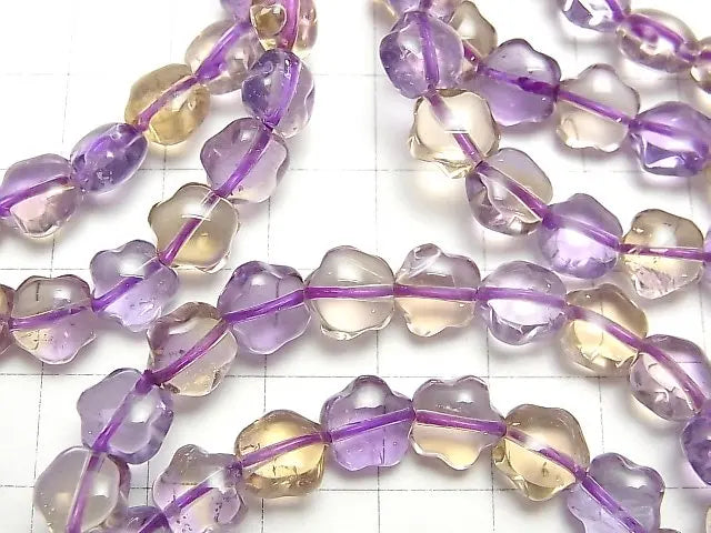 宝石質アメジスト×シトリンAAA- スター8×8×5mm 1連(ブレス)