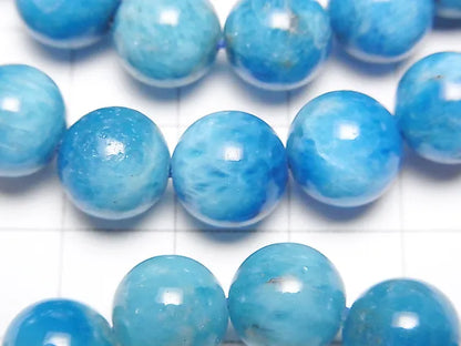 マダガスカル産ブルーアパタイトAA+ ラウンド10mm 1連(ブレス）