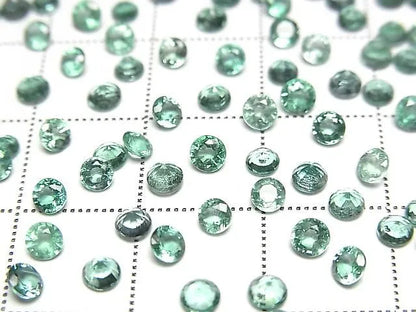宝石質エメラルドAAA- ルース ラウンドファセットカット3×3mm 2粒