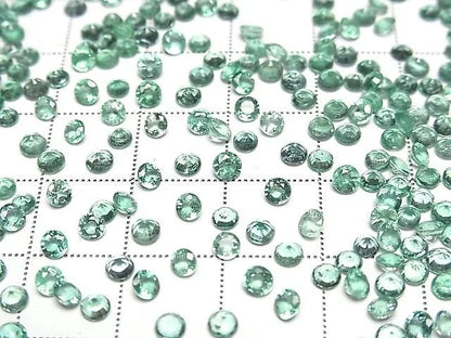 宝石質エメラルドAAA- ルース ラウンドファセットカット3×3mm 2粒