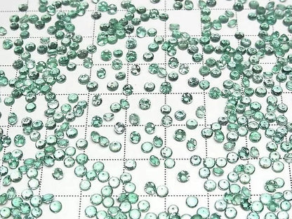 宝石質エメラルドAAA- ルース ラウンドファセットカット3×3mm 2粒