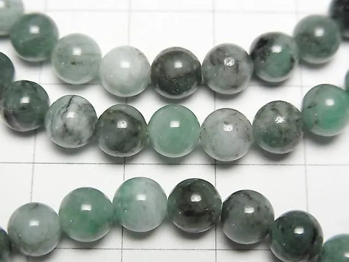 ブラジル産エメラルドAA+ ラウンド6mm 1連(ブレス)