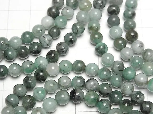 ブラジル産エメラルドAA+ ラウンド6mm 1連(ブレス)