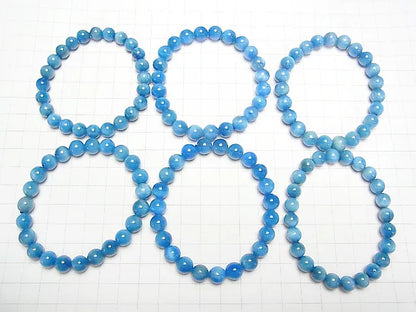 マダガスカル産ブルーアパタイトAAA- ラウンド8mm 1連(ブレス）