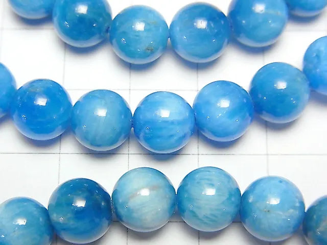 マダガスカル産ブルーアパタイトAA++ ラウンド9mm 1連(ブレス）