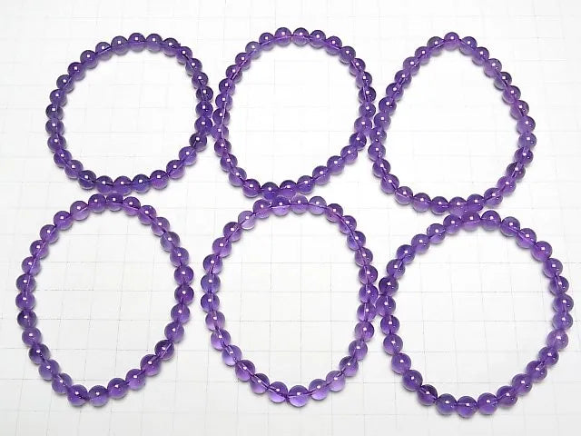 アメジストAAA ラウンド6mm 1連(ブレス）