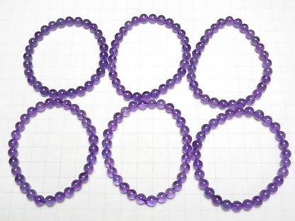 アメジストAAA ラウンド6mm 1連(ブレス）