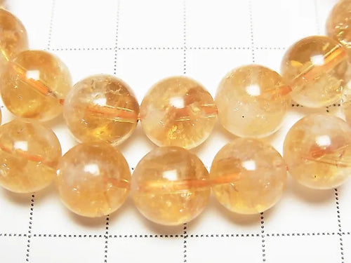 ファントムシトリンAA+ ラウンド9~10mm 1連(ブレス)