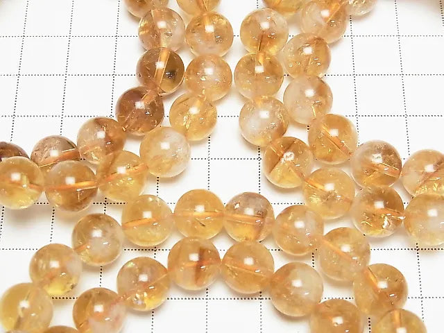 ファントムシトリンAA+ ラウンド9~10mm 1連(ブレス)