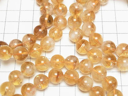 ファントムシトリンAA+ ラウンド9~10mm 1連(ブレス)