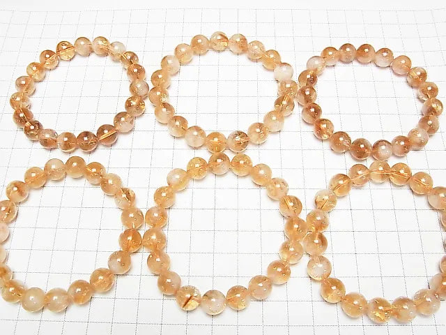 ファントムシトリンAA+ ラウンド9~10mm 1連(ブレス)