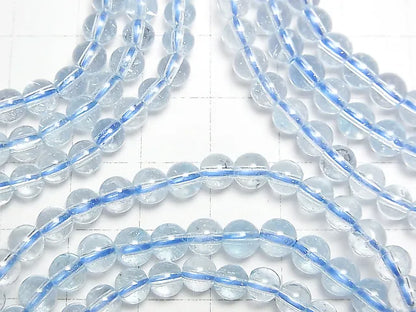 宝石質スカイブルートパーズAA++ ラウンド5mm 1連(ブレス)