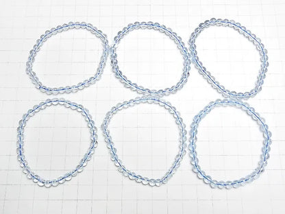 宝石質スカイブルートパーズAA++ ラウンド5mm 1連(ブレス)