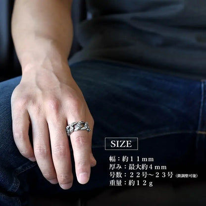 シルバー925 立体クロスのリング