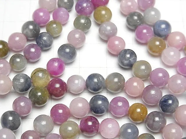 マルチカラーサファイアAA++ ラウンド6.5~7mm 1連(ブレス)