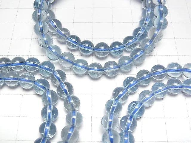 宝石質スカイブルートパーズAAA ラウンド7mm 1連(ブレス)