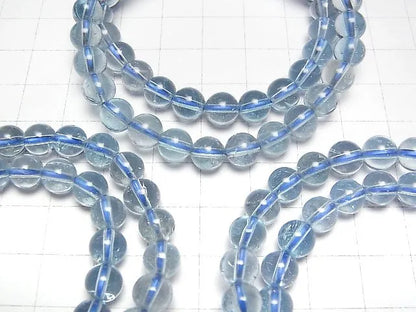 宝石質スカイブルートパーズAAA ラウンド7mm 1連(ブレス)