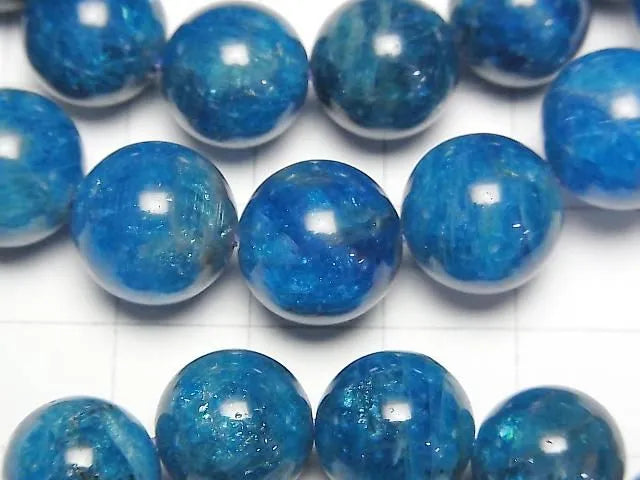 マダガスカル産ブルーアパタイトAA++ ラウンド12mm 1連(ブレス)