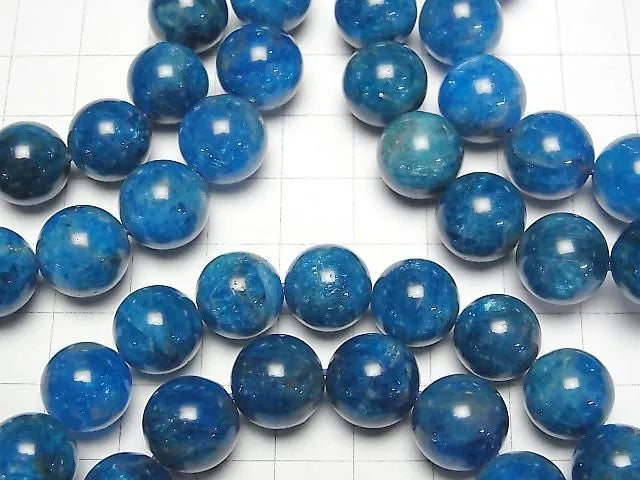 マダガスカル産ブルーアパタイトAA++ ラウンド12mm 1連(ブレス)