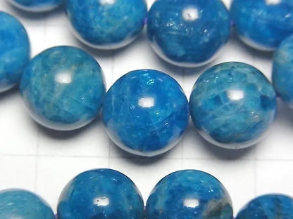 マダガスカル産ブルーアパタイトAA++ ラウンド12mm 1連(ブレス)