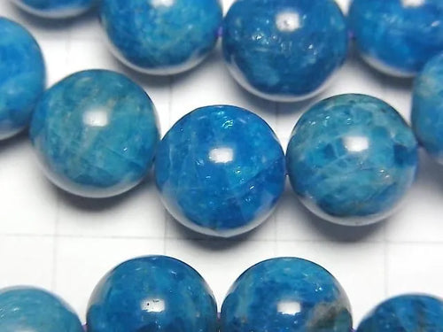 マダガスカル産ブルーアパタイトAA++ ラウンド12mm 1連(ブレス)