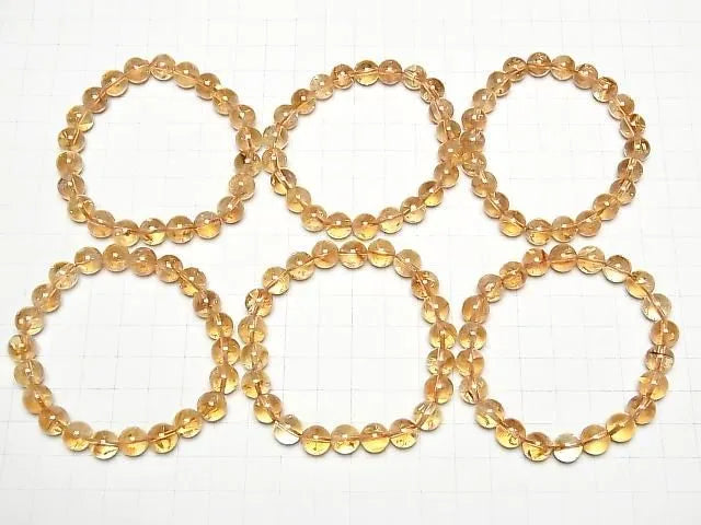 ブランデーファントムシトリンAAA- ラウンド8mm 1連(ブレス)