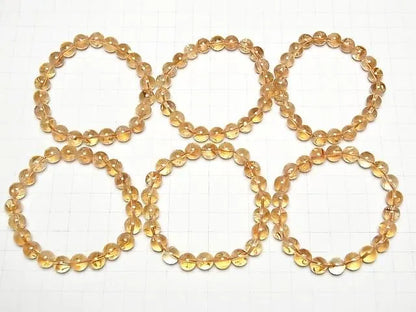 ブランデーファントムシトリンAAA- ラウンド8mm 1連(ブレス)