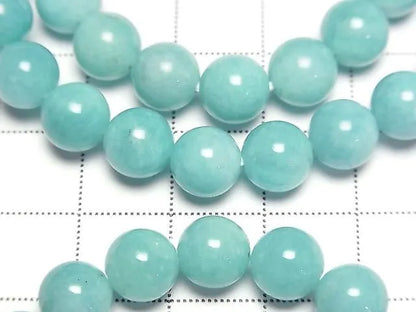 ペルー産アマゾナイトAAA- ラウンド8mm 1連(ブレス)