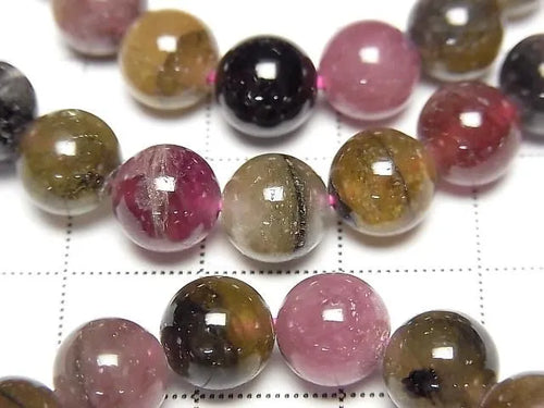 マルチカラートルマリンAA+ ラウンド8mm 1連(ブレス)