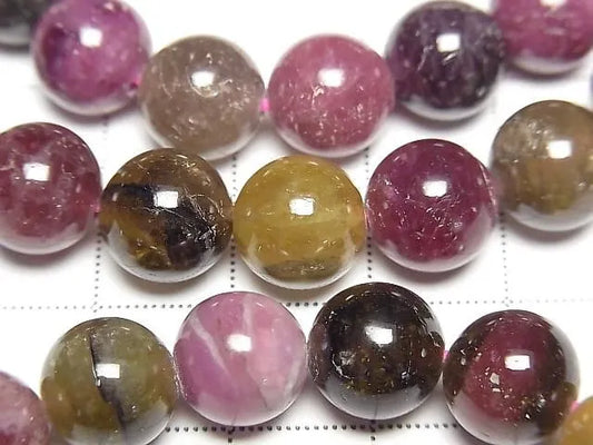 マルチカラートルマリンAA+ ラウンド10mm 1連(ブレス)