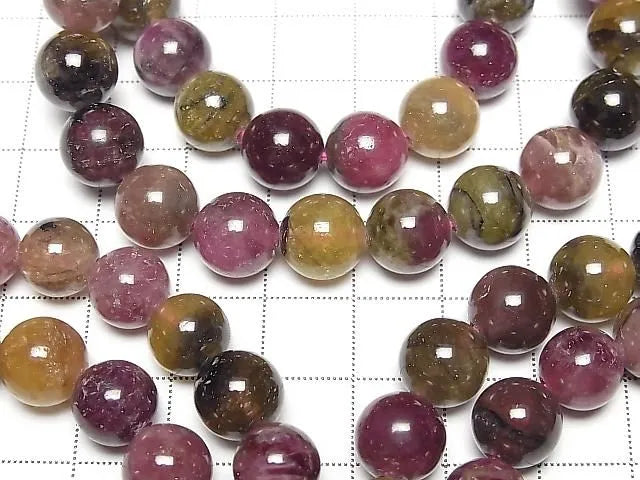 マルチカラートルマリンAA+ ラウンド10mm 1連(ブレス)