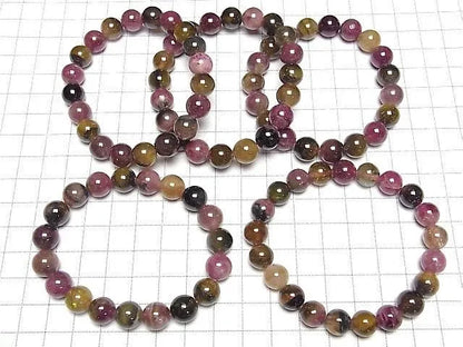 マルチカラートルマリンAA+ ラウンド10mm 1連(ブレス)