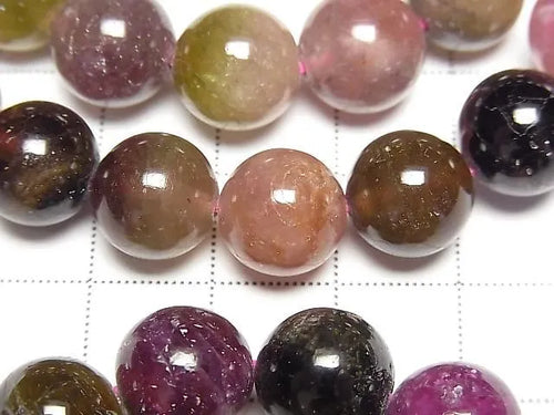 マルチカラートルマリンAA+ ラウンド10.5~11mm 1連(ブレス)